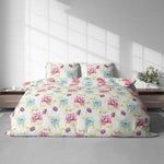 Vintana Pixel Cotton King Size Floral Digital Print Bedsheet (108 x 108 Inch) with 2 Pillow Covers Cotton (18 x 27 Inches) / 300TC.