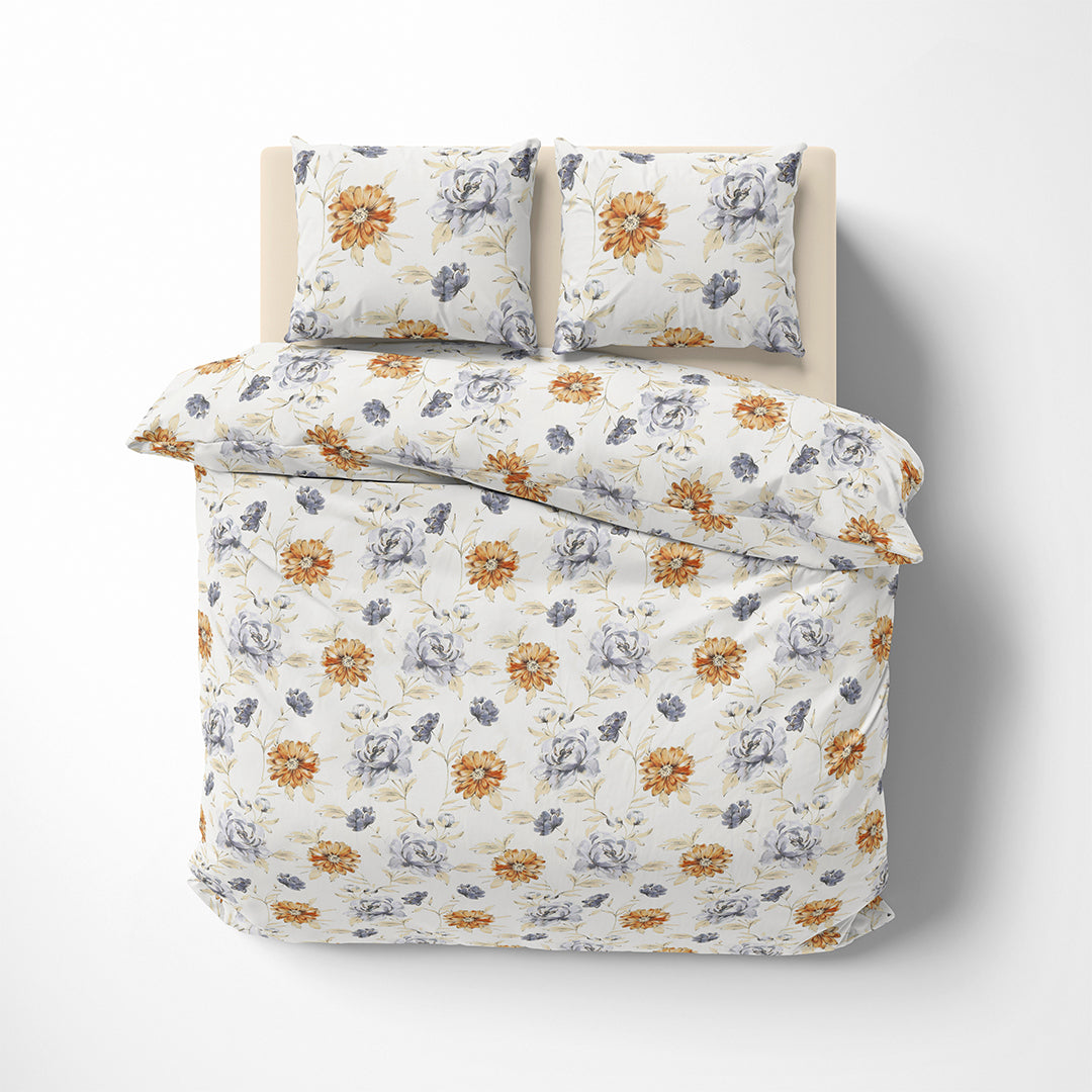 Vintana Pixel Cotton King Size Floral Digital Print Bedsheet (108 x 108 Inch) with 2 Pillow Covers Cotton (18 x 27 Inches) / 300TC.