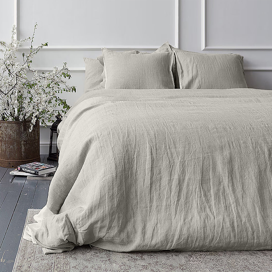 Vintana LinenLuxe Linen King SizeBedsheet (108 x 108 Inch) with 2 Pillow Covers (18 x 27 Inches) SAGE