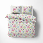 Vintana Pixel Cotton King Size Floral Digital Print Bedsheet (108 x 108 Inch) with 2 Pillow Covers Cotton (18 x 27 Inches) / 300TC.