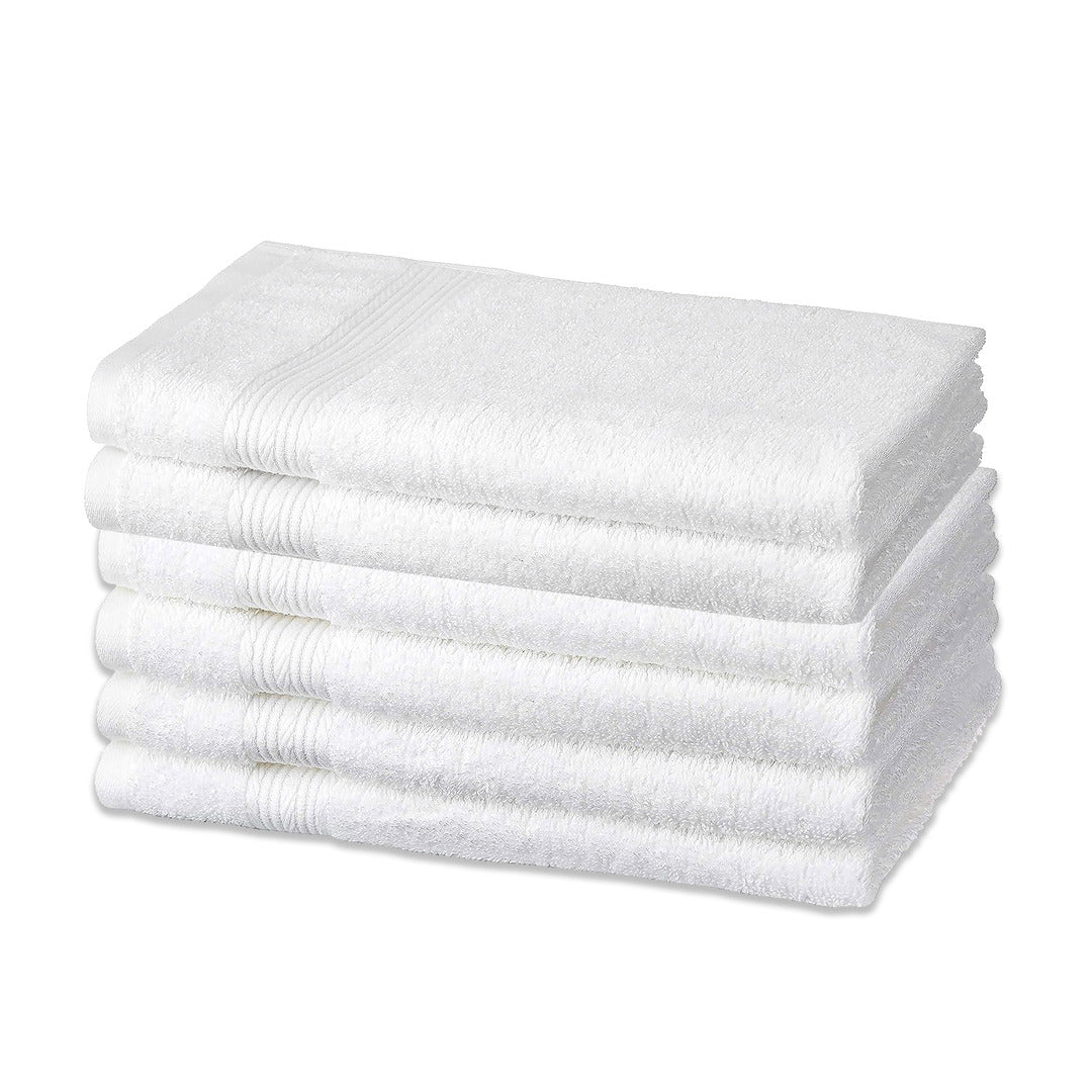 SUPREME 100% Cotton HAND TOWEL,( PACK OF 6)500 GSM, WHITE