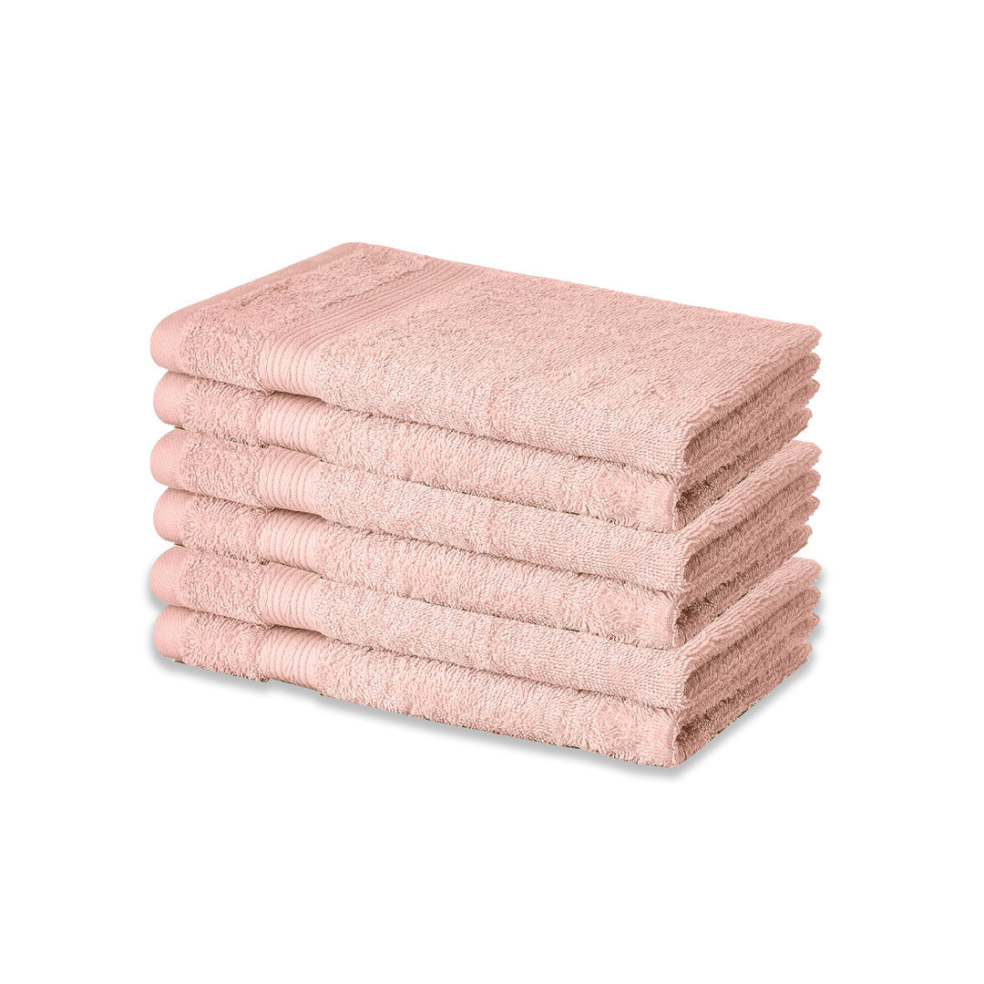 SUPREME 100% Cotton HAND TOWEL,( PACK OF 6 )500 GSM, PEACH