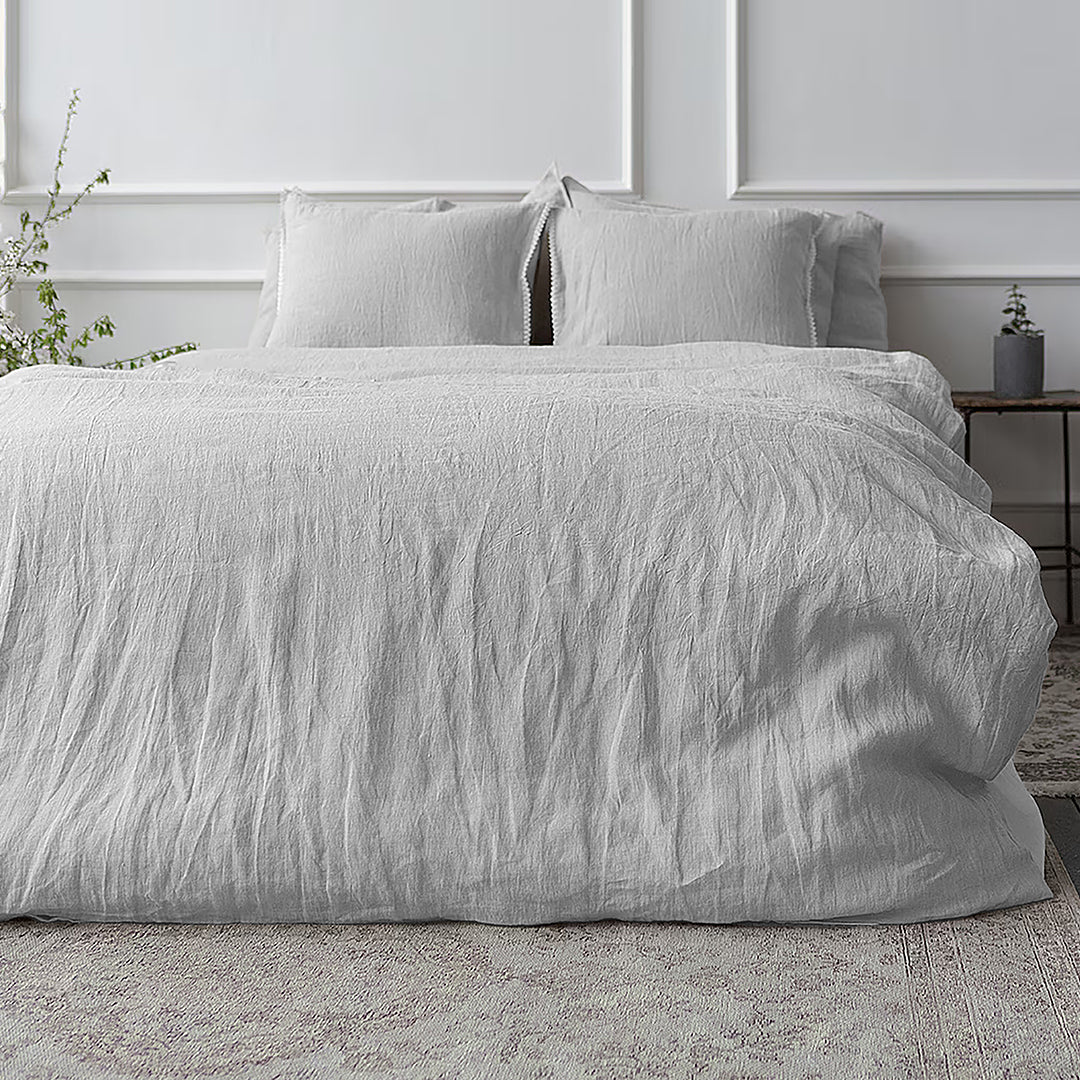 Vintana LinenLuxe Linen King SizeBedsheet (108 x 108 Inch) with 2 Pillow Covers (18 x 27 Inches) IVORY