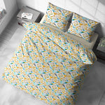 Vintana Pixel Cotton King Size Abstract Digital Print Bedsheet (108 x 108 Inch) with 2 Pillow Covers Cotton (18 x 27 Inches) / 300TC.