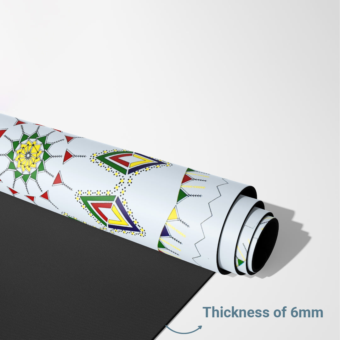 Yoga Mat Natural Rubber 72 inch x 27 inch X 6MM , Radiant Hues
