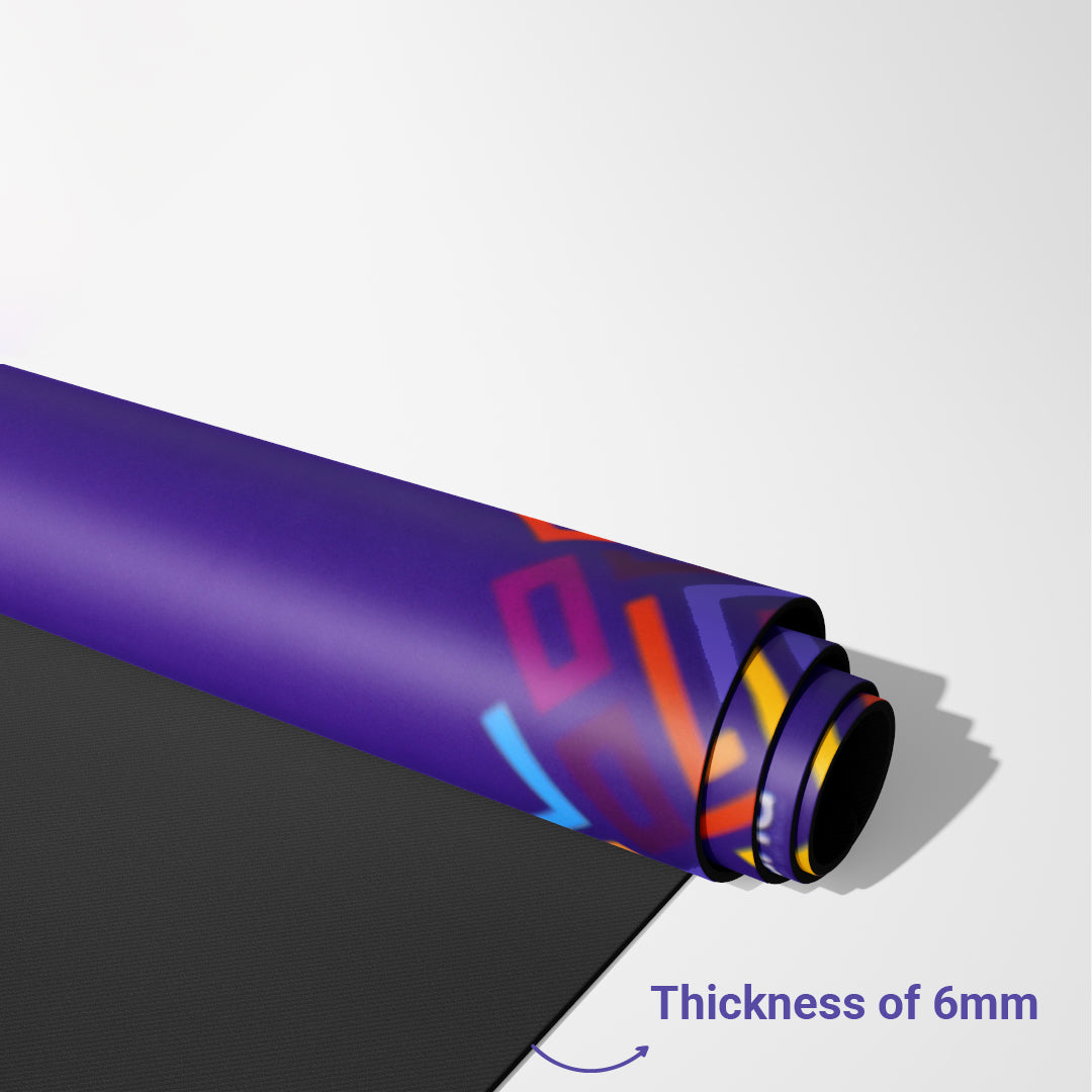 Yoga Mat Natural Rubber 72 inch x 27 inch X 6MM ,ZigZag Castle