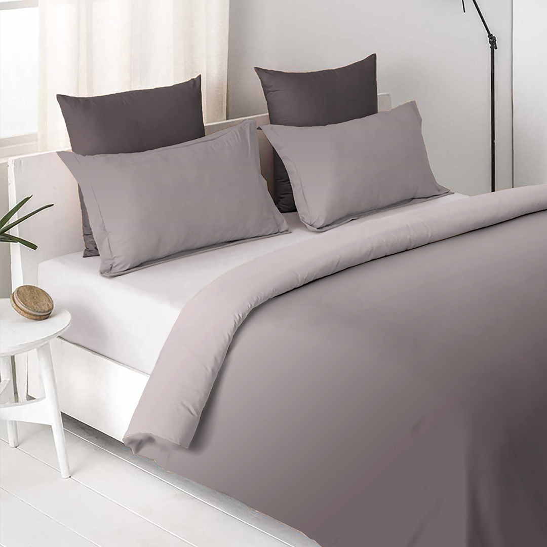 OMBRE 100% Cotton King Size Bedsheet, 250 TC, ALLOY.