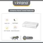 SUPREME 100% Cotton HAND TOWEL,( PACK OF 2)500 GSM, WHITE