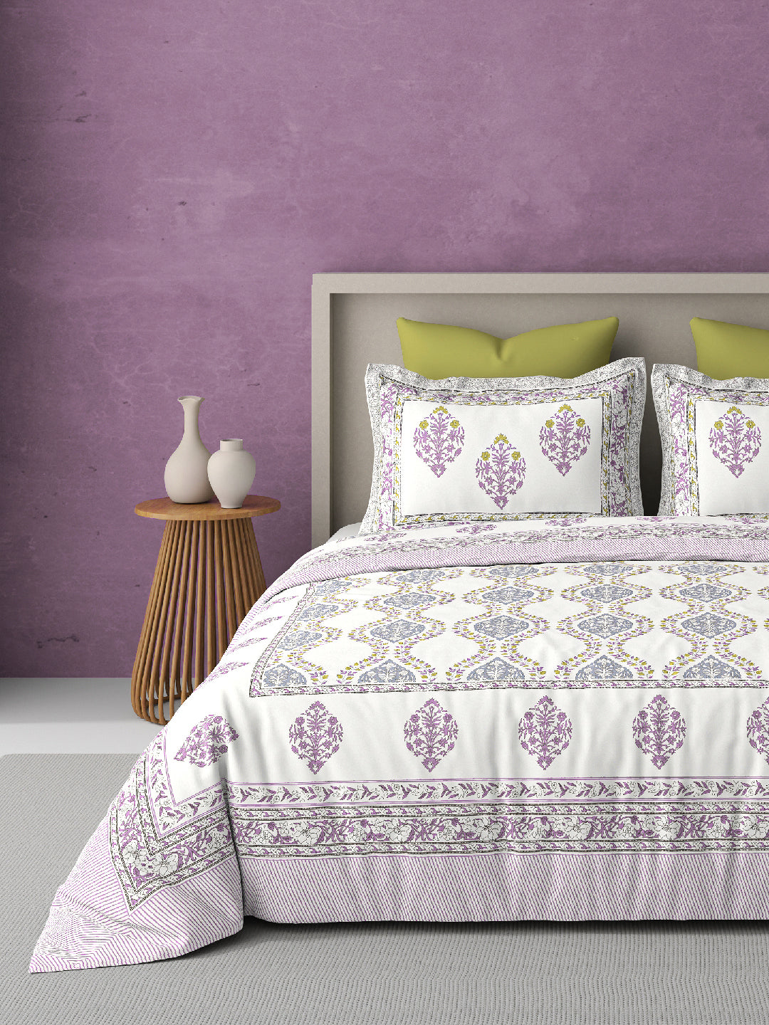 PARISU 100% Cotton KING Size Bedsheet, 200 TC. MULTICOLOR