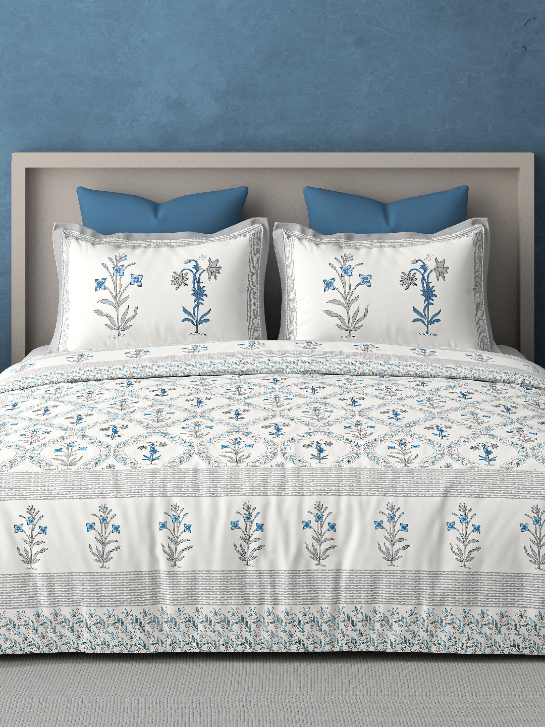 PARISU 100% Cotton KING Size Bedsheet, 200 TC. MULTICOLOR