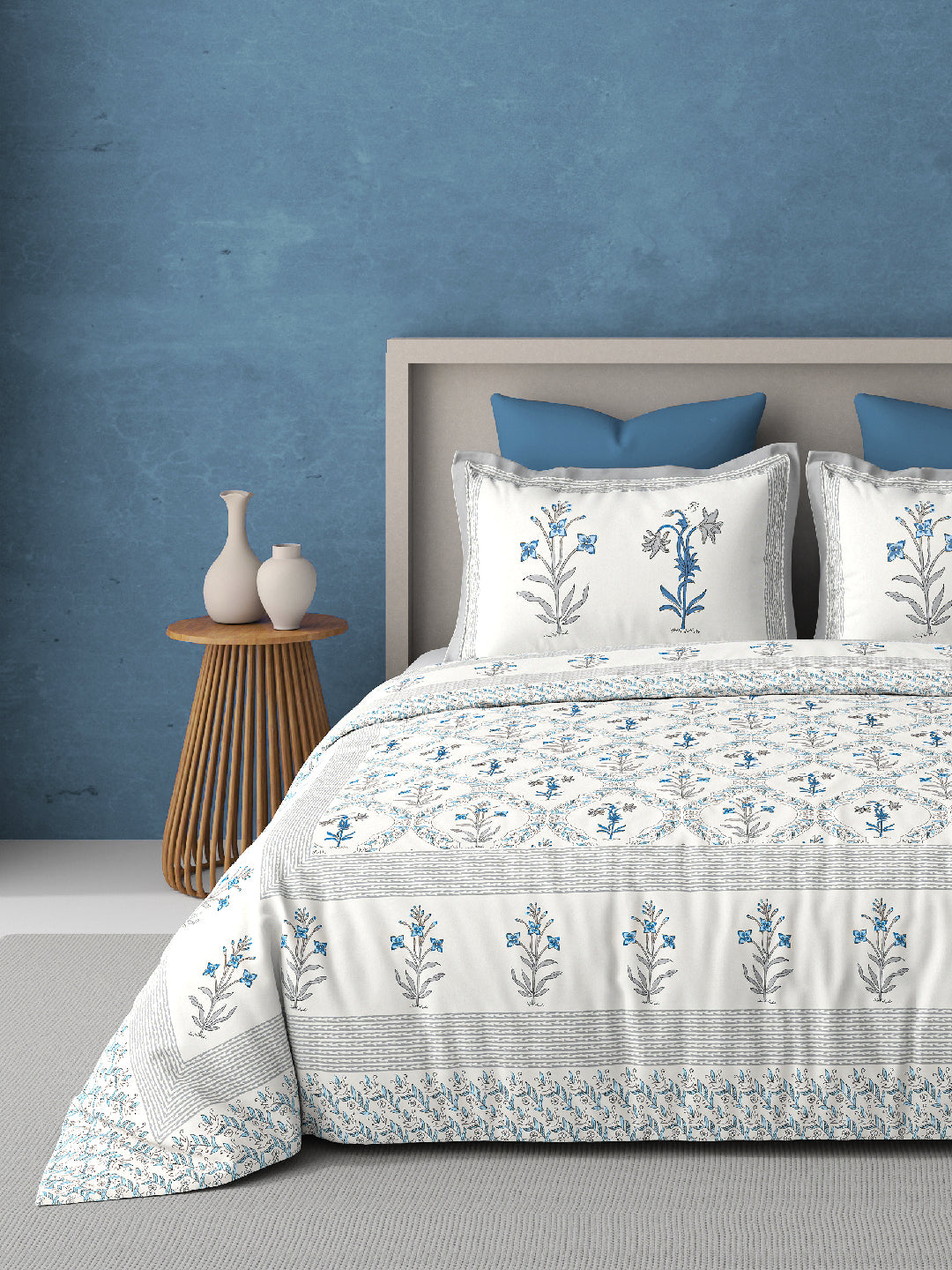 PARISU 100% Cotton KING Size Bedsheet, 200 TC. MULTICOLOR