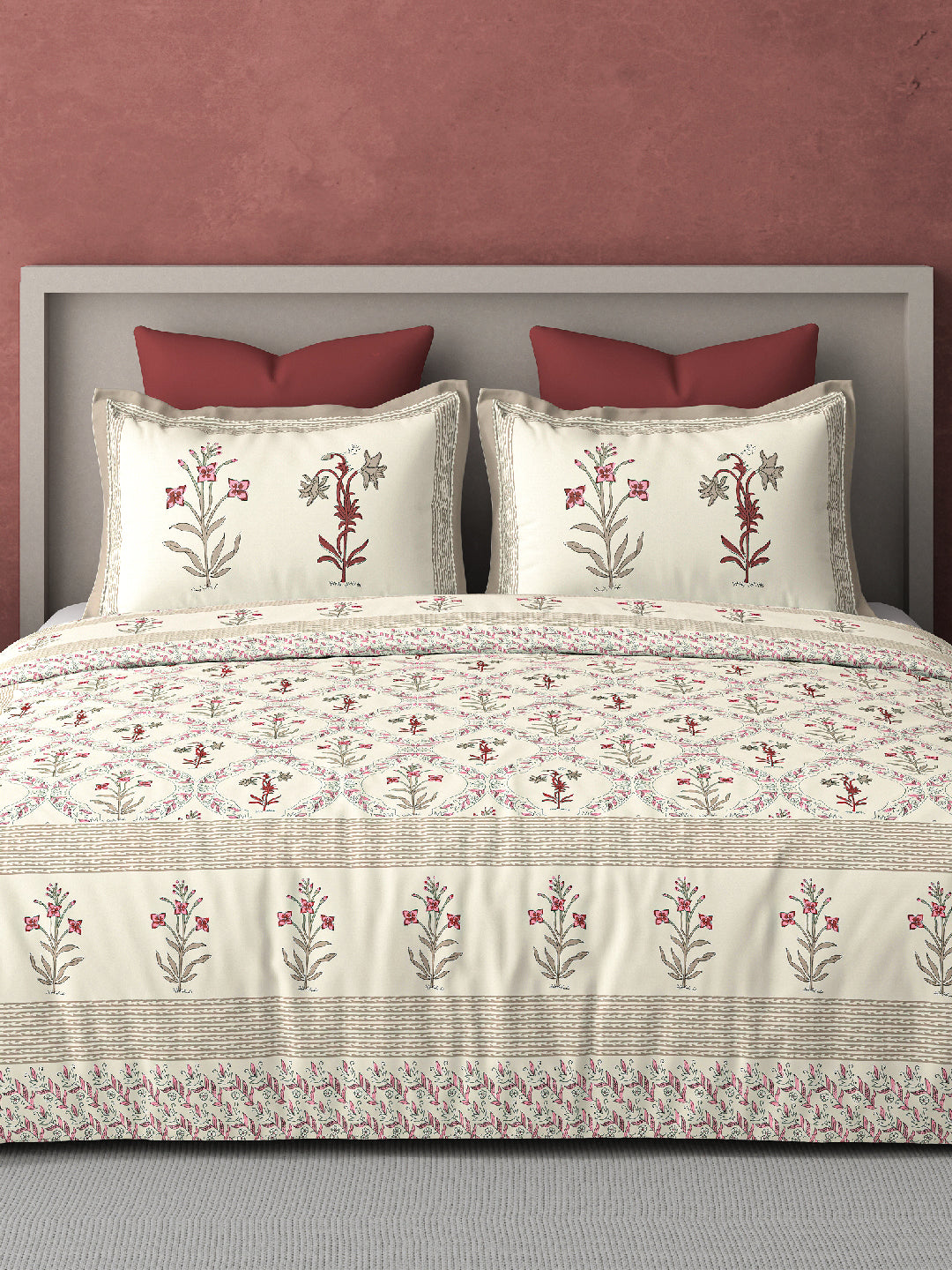 PARISU 100% Cotton KING Size Bedsheet, 200 TC. MULTICOLOR