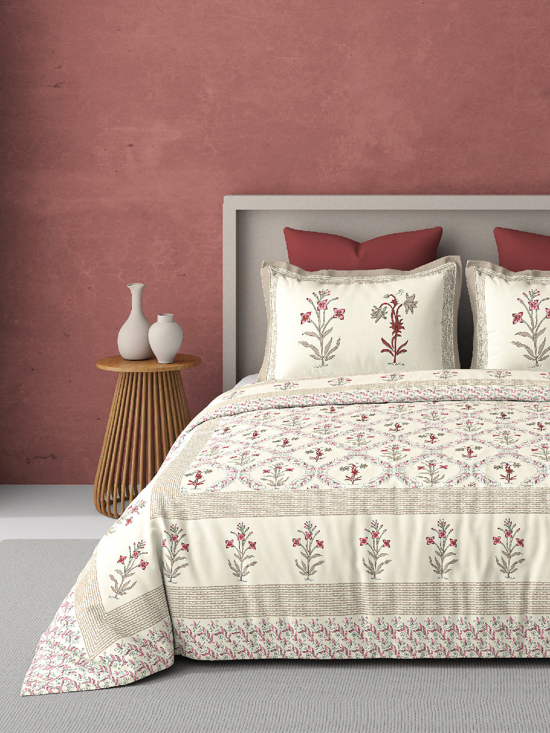 PARISU 100% Cotton KING Size Bedsheet, 200 TC. MULTICOLOR