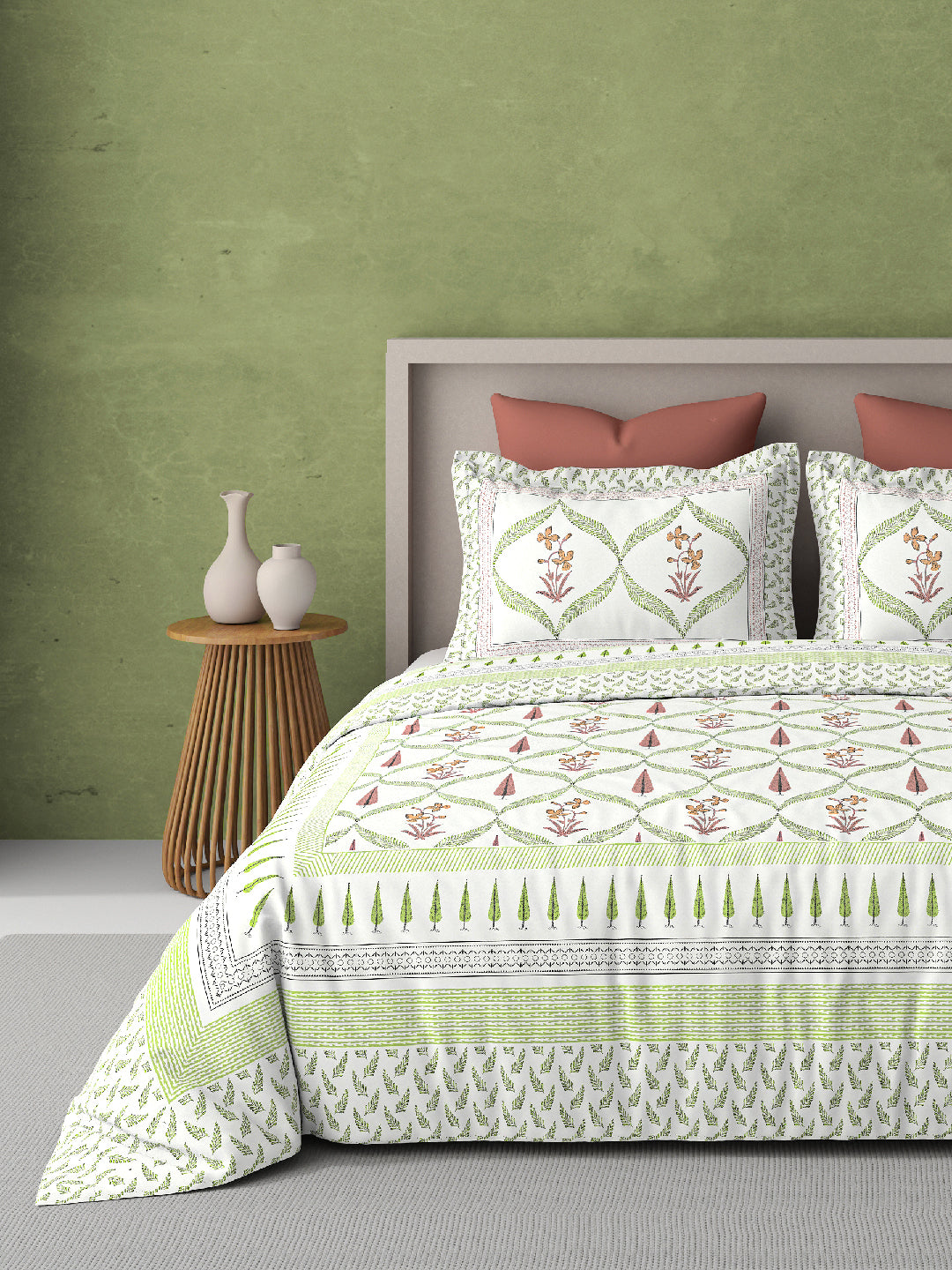 PARISU 100% Cotton KING Size Bedsheet, 200 TC. MULTICOLOR