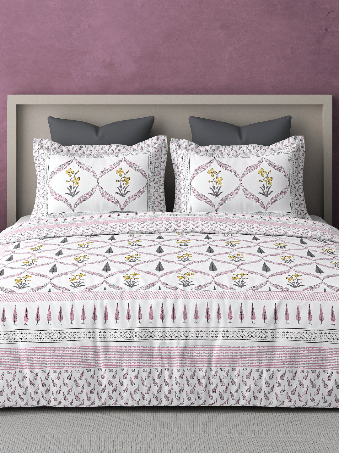 PARISU 100% Cotton KING Size Bedsheet, 200 TC. MULTICOLOR