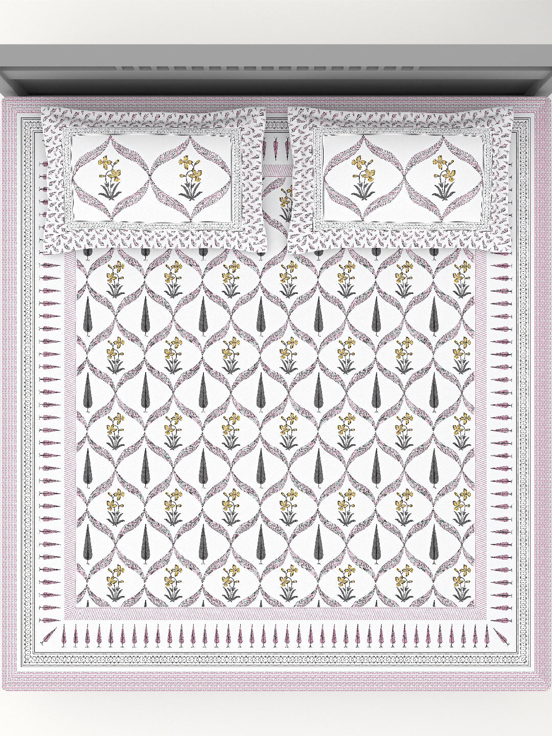 PARISU 100% Cotton KING Size Bedsheet, 200 TC. MULTICOLOR