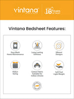 PARISU 100% Cotton KING Size Bedsheet, 200 TC. MULTICOLOR