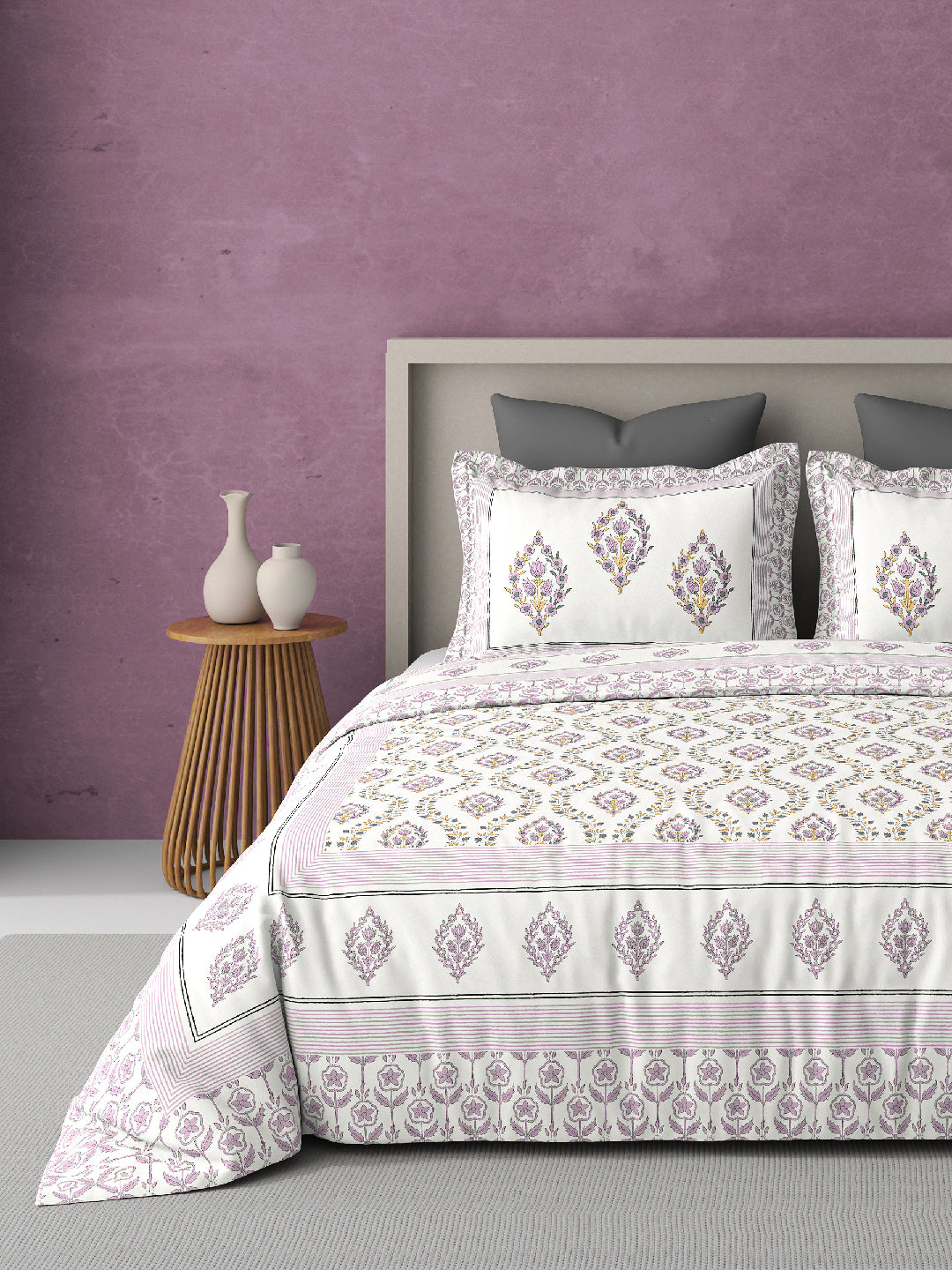 PARISU 100% Cotton KING Size Bedsheet, 200 TC. MULTICOLOR