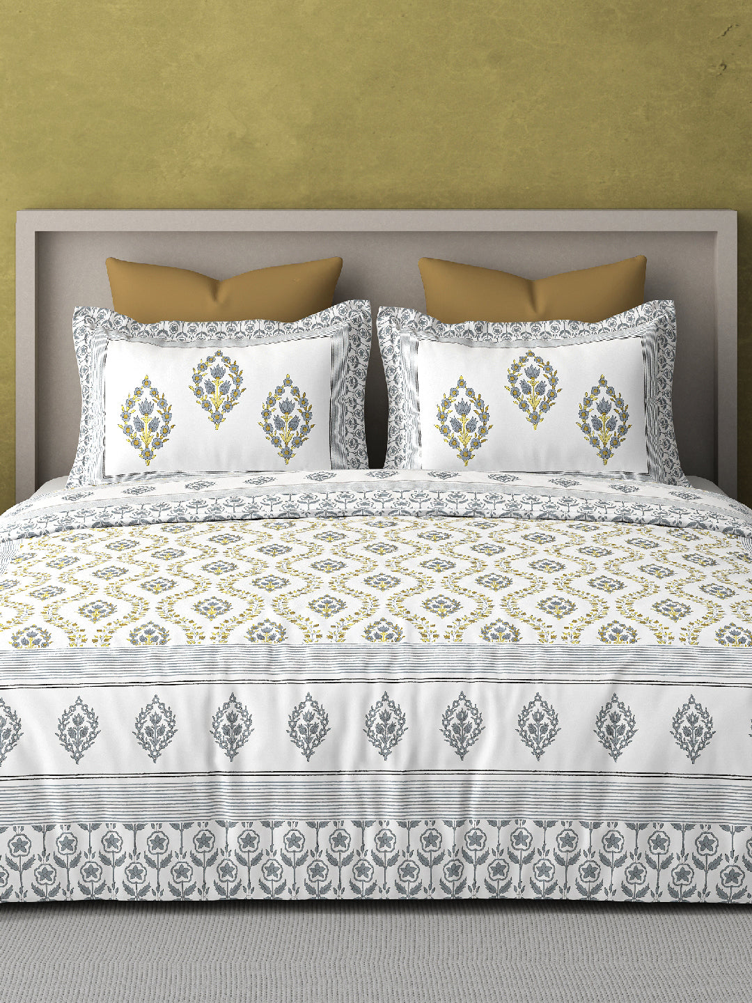 PARISU 100% Cotton KING Size Bedsheet, 200 TC. MULTICOLOR