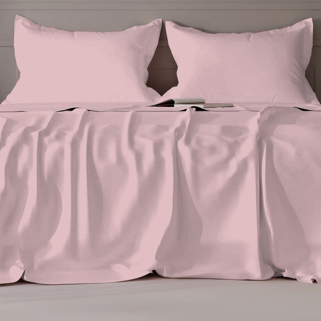 PASTELS 100% Cotton Queen Size Bedsheet, 300 TC,CAMEO ROSE