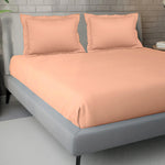 PASTELS 100% Cotton KING Size Bedsheet, 300 TC, APRICOT