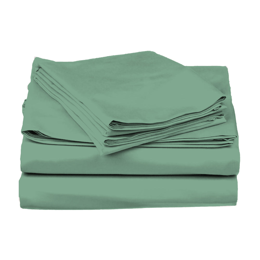 PASTELS 100% Cotton Queen Size Bedsheet, 300 TC,GREEN