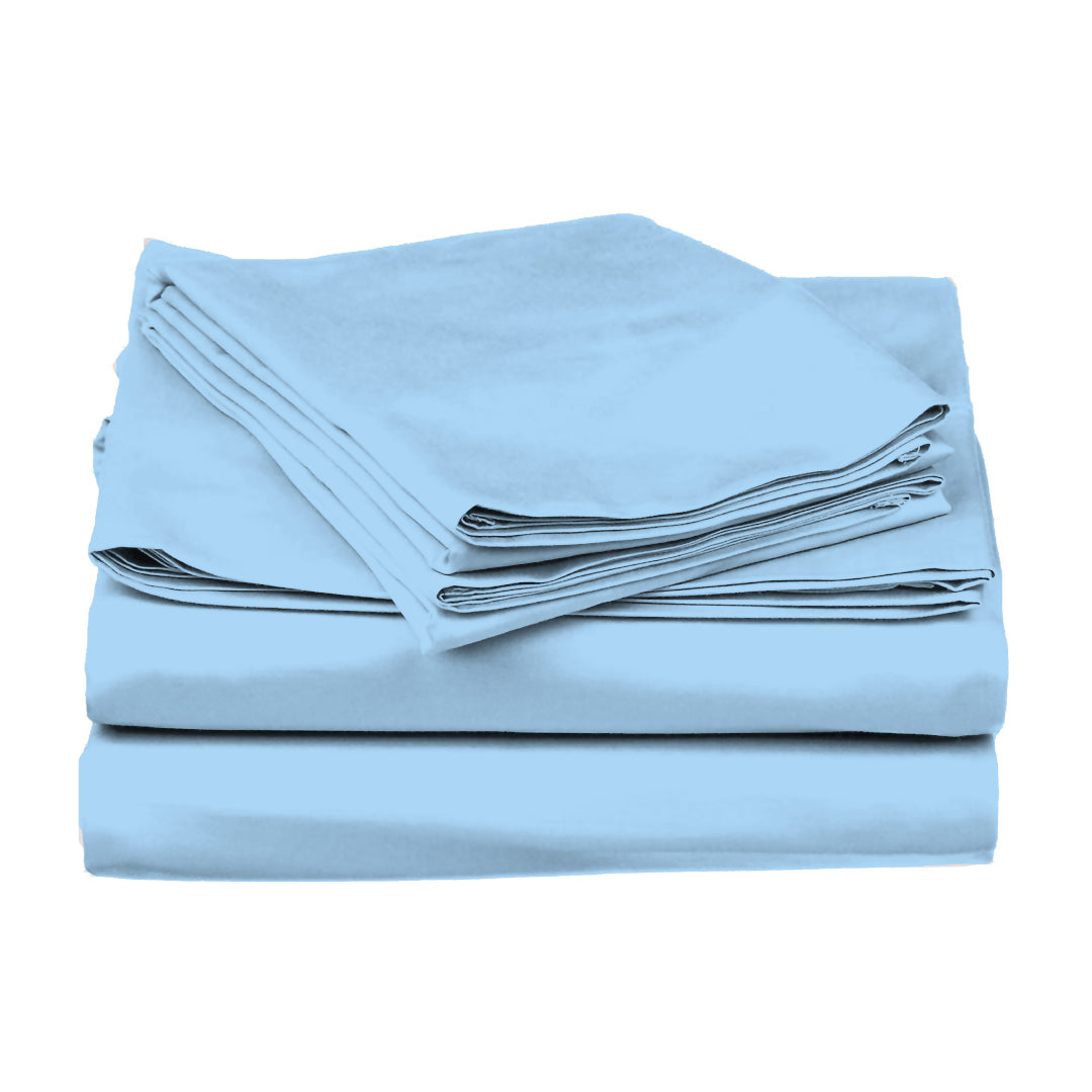 PASTELS 100% Cotton KING Size Bedsheet, 300 TC,SKY BLUE