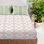 CROWN 100% Cotton KING Size Bedsheet, 180TC PINK