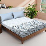 JAZZ CROWN 100% Cotton KING Size Bedsheet, 180TC. BLUE.