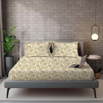 IMPERIAL 100% Cotton Queen Size Bedsheet, 180 TC, Beige