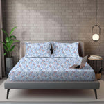 IMPERIAL 100% Cotton Queen Size Bedsheet, 180 TC, Blue