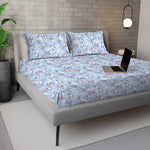 IMPERIAL 100% Cotton Queen Size Bedsheet, 180 TC, Blue