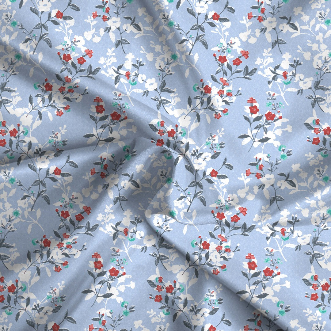 IMPERIAL 100% Cotton Queen Size Bedsheet, 180 TC, Blue