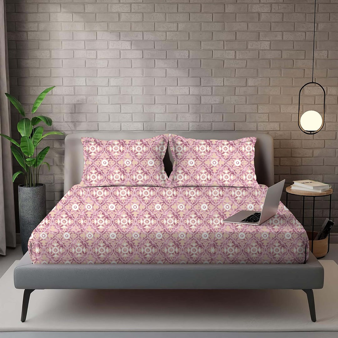 IMPERIAL 100% Cotton Queen Size Bedsheet, 180 TC, Rust