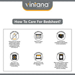 CROWN 100% Cotton Queen Size Bedsheet, 180 TC BROWN