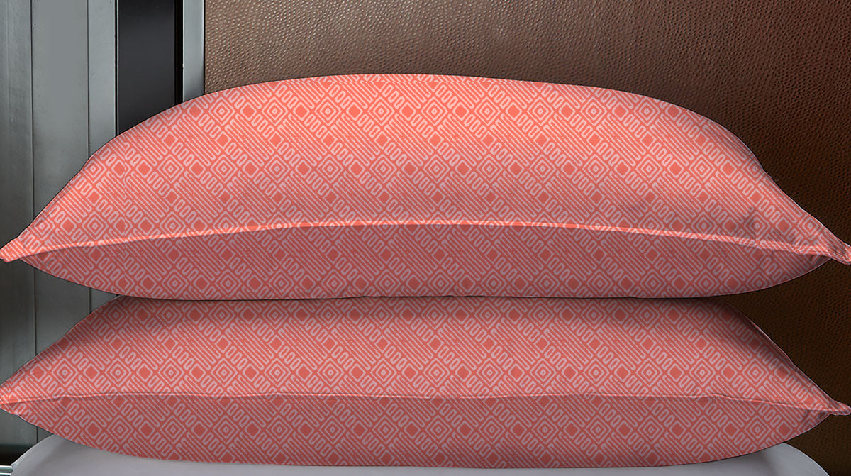 PILLOW COVER 100 % COTTON 18x27 Inches TC180, PEACH ABSOULTE