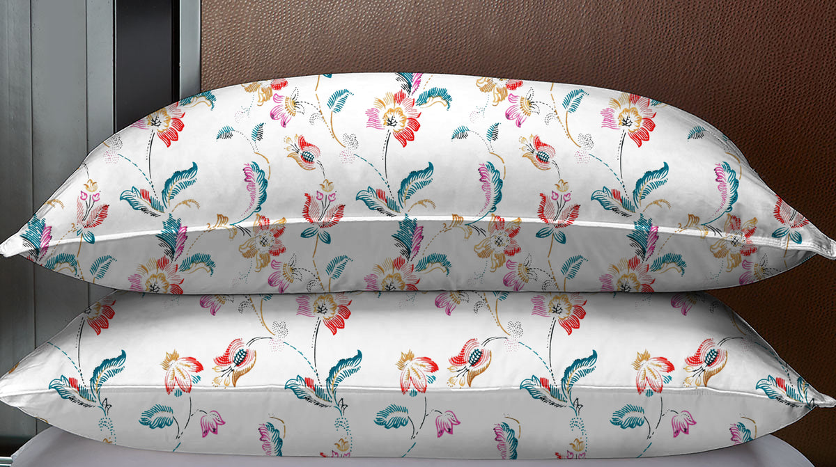 PILLOW COVER 100 % COTTON 18x27 Inches TC180,WHITE