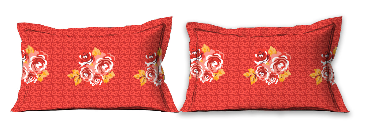 PILLOW COVER 100 % COTTON 18x27 Inches TC180, RED ABSOULTE