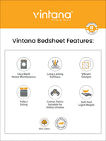 TEXTURE 100% Cotton King Size Bedsheet, 250 TC, BEIGE.