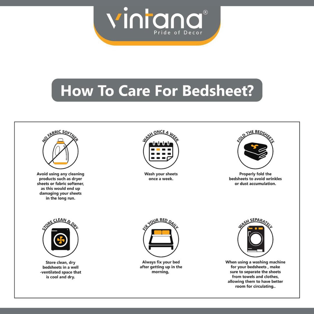 JAZZ 100% Cotton King Size Bedsheet, 180 TC, BLUE.