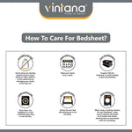 JAZZ 100% Cotton King Size Bedsheet, 180 TC, BLUE.