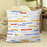 CUSHION COVER 100 % COTTON 16x16 Inches , CREAM/MULTI COLOR