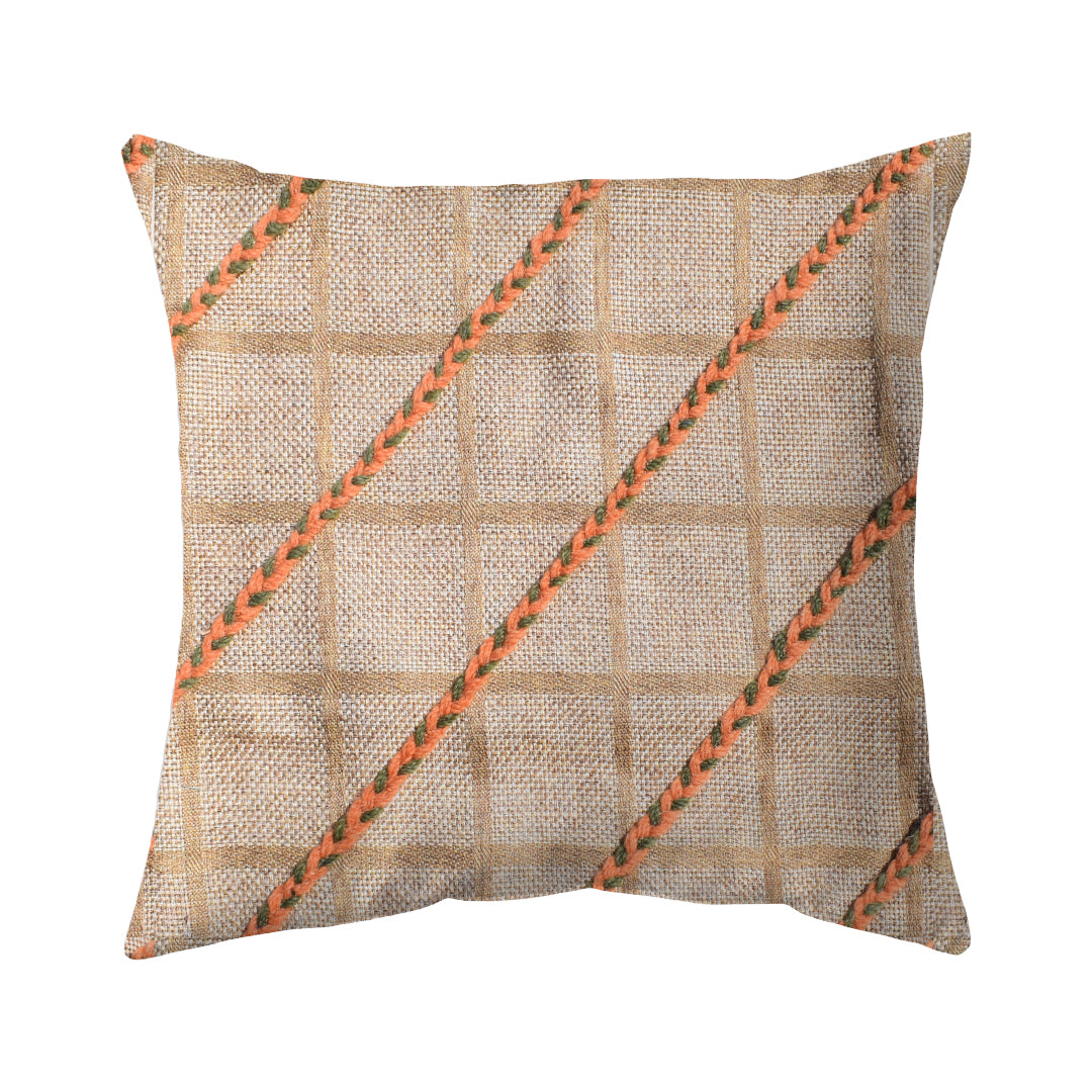 CUSHION COVER 100 % COTTON 16x16 Inches , LIGHT BROWN
