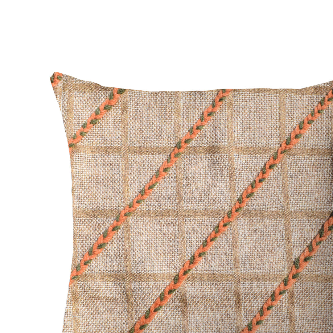 CUSHION COVER 100 % COTTON 16x16 Inches , LIGHT BROWN