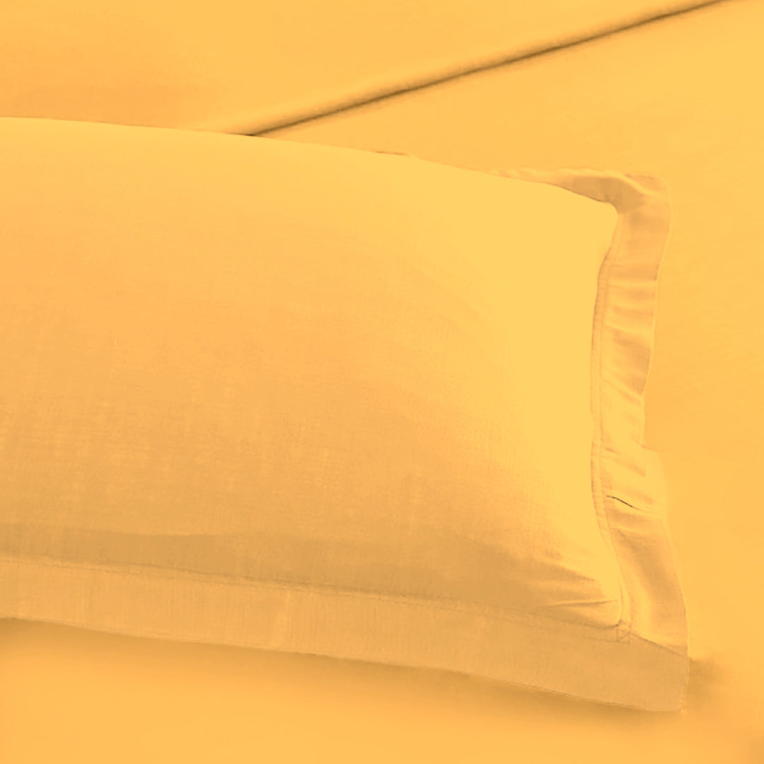 PASTELS 100% Cotton Single Size Bedsheet, 300TC, GOLD.