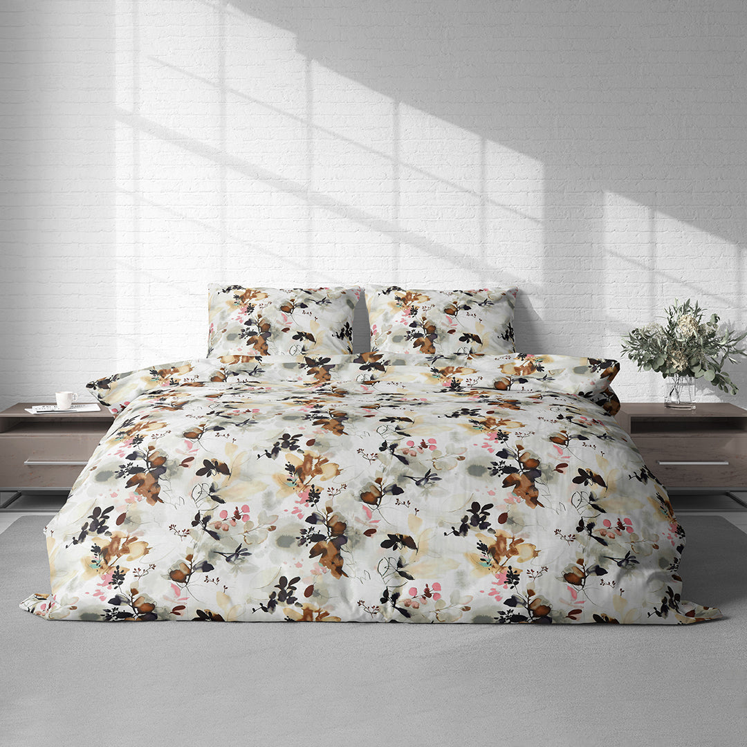 Vintana Pixel Cotton King Size Floral Digital Print Bedsheet (108 x 108 Inch) with 2 Pillow Covers Cotton (18 x 27 Inches) / 300TC.