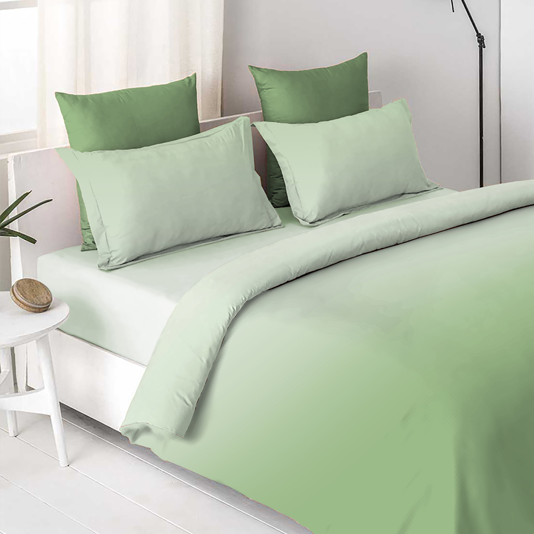 OMBRE 100% Cotton King Size Bedsheet, 250 TC, NAPTUNE GREEN.