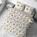 Vintana Pixel Cotton King Size Floral Digital Print Bedsheet (108 x 108 Inch) with 2 Pillow Covers Cotton (18 x 27 Inches) / 300TC.