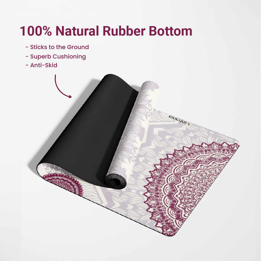 Yoga Mat Natural Rubber 72 inch x 27 inch X 6MM , Midnight Nirvana