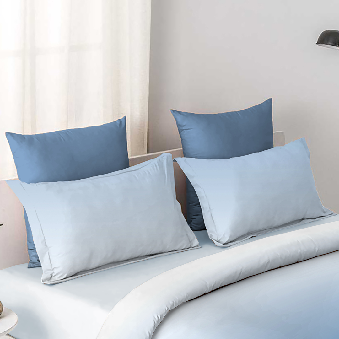 OMBRE 100% Cotton King Size Bedsheet, 250 TC, MARINE BLUE.